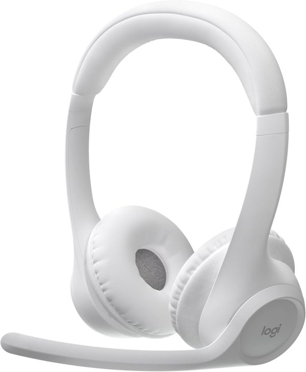 Logitech Zone 300 Wireless Bluetooth Headset with Noise-Canceling Microphone, Compatible with Windows, Mac, Chrome, Linux, iOS, iPadOS, Android – Off-White