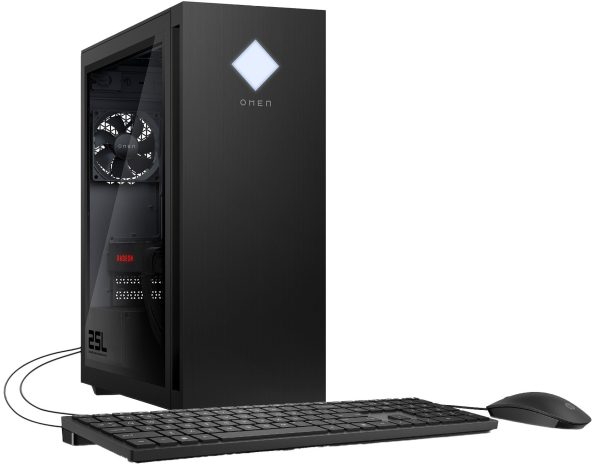 HP Omen 25L Gaming Desktop PC GT15-0014na | AMD Ryzen™ 7-5700G Processor | 16GB HyperX DDR4 RAM | 1000GB SSD | 1000GB  HDD ,RTX 3070 TI GPU | Microsoft Windows 11 Home OS | Black